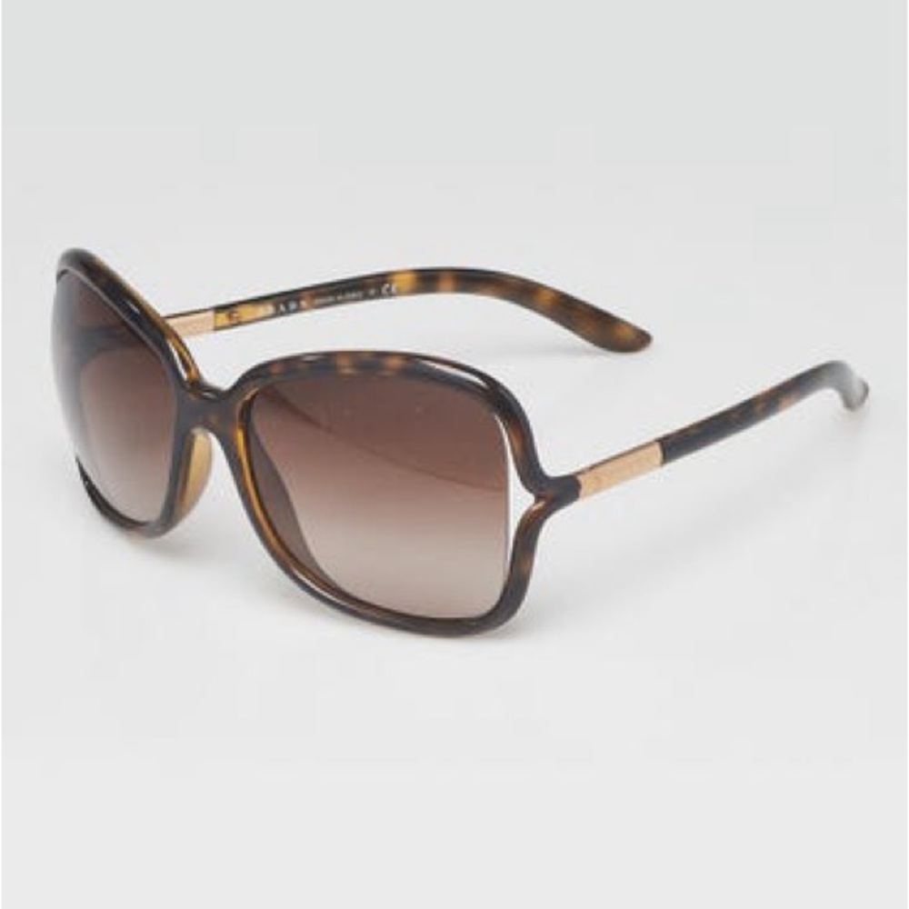 WOW! PRADA Brown and Gold Oversized Sunglasses SPR 28L Havana